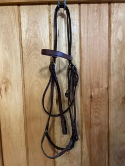 Consignment Brown Flat Bridle With Drop Noseband - Full
