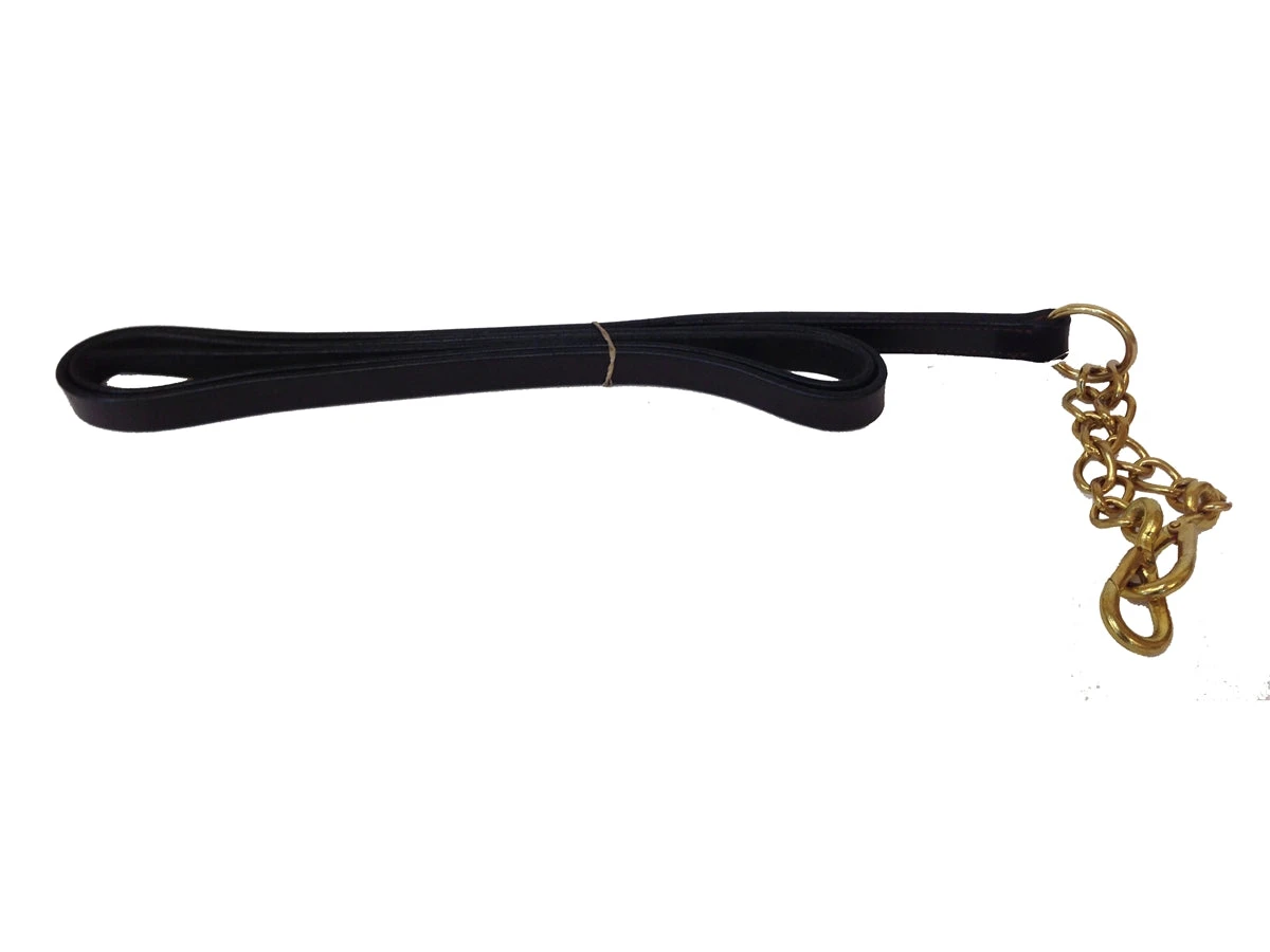 BigM Leather Lead With Brass Chain 1 BigM Leather Lead With Brass Chain